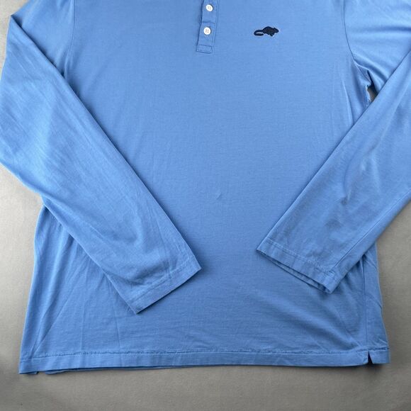 Marc Jacobs Shirt Mens M Blue Long Sleeve Henley Button Up Soft Cotton Rat Logo - Picture 5 of 8